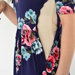 Deals ✔️ Rogue Society Apparel® Navy Floral Maxi With Nursing Option SHORT SLEEVES 😀 30 Rogue Society Apparel® Navy Floral Maxi With Nursing Option SHORT SLEEVES