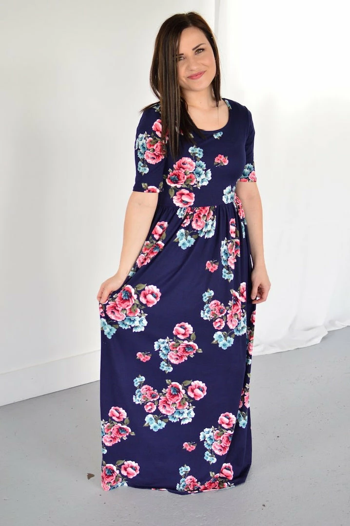 Deals ✔️ Rogue Society Apparel® Navy Floral Maxi With Nursing Option SHORT SLEEVES 😀 16 Rogue Society Apparel® Navy Floral Maxi With Nursing Option SHORT SLEEVES