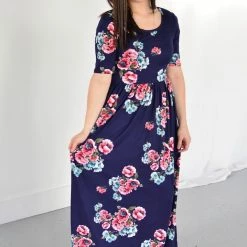 Deals ✔️ Rogue Society Apparel® Navy Floral Maxi With Nursing Option SHORT SLEEVES 😀 33 Rogue Society Apparel® Navy Floral Maxi With Nursing Option SHORT SLEEVES