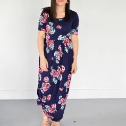 Deals ✔️ Rogue Society Apparel® Navy Floral Maxi With Nursing Option SHORT SLEEVES 😀 35 Rogue Society Apparel® Navy Floral Maxi With Nursing Option SHORT SLEEVES