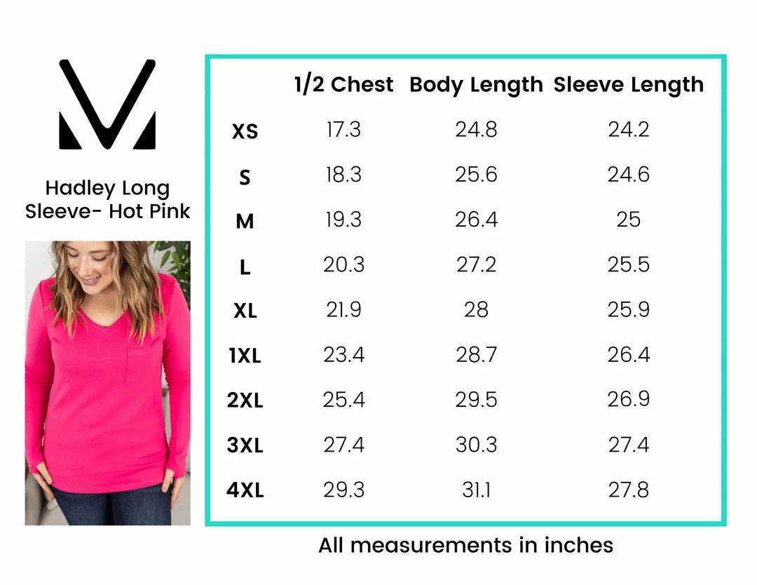 Deals 💯 Michelle Mae Hadley Long Sleeve - Hot Pink LONG SLEEVES 😀 6 Michelle Mae Hadley Long Sleeve - Hot Pink LONG SLEEVES