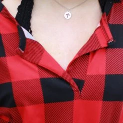 Rogue Society Apparel® Sadie Kangaroo Top | Red Buffalo Plaid LONG SLEEVES