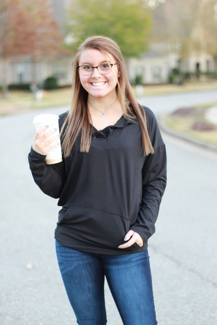 Cheapest 🧨 Rogue Society Apparel® LONG SLEEVES Sadie Kangaroo Top | Black 😀 5 Rogue Society Apparel® LONG SLEEVES Sadie Kangaroo Top | Black