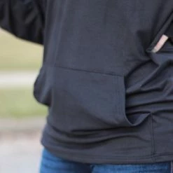 Cheapest 🧨 Rogue Society Apparel® LONG SLEEVES Sadie Kangaroo Top | Black 😀 26 Rogue Society Apparel® LONG SLEEVES Sadie Kangaroo Top | Black