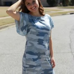 Rogue Society Apparel® Flutter Sleeve Dress | Camo BOTTOMS