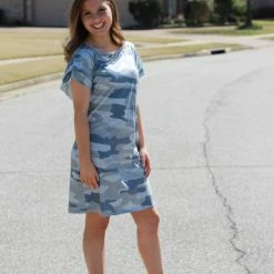 Rogue Society Apparel® Flutter Sleeve Dress | Camo BOTTOMS