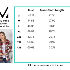 Michelle Mae Molly Plaid Shacket - Red And Tan LONG SLEEVES