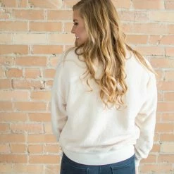 Rogue Society Apparel® LONG SLEEVES Popcorn Sweater | Cream