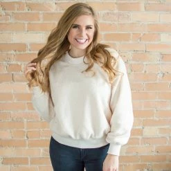 Rogue Society Apparel® LONG SLEEVES Popcorn Sweater | Cream