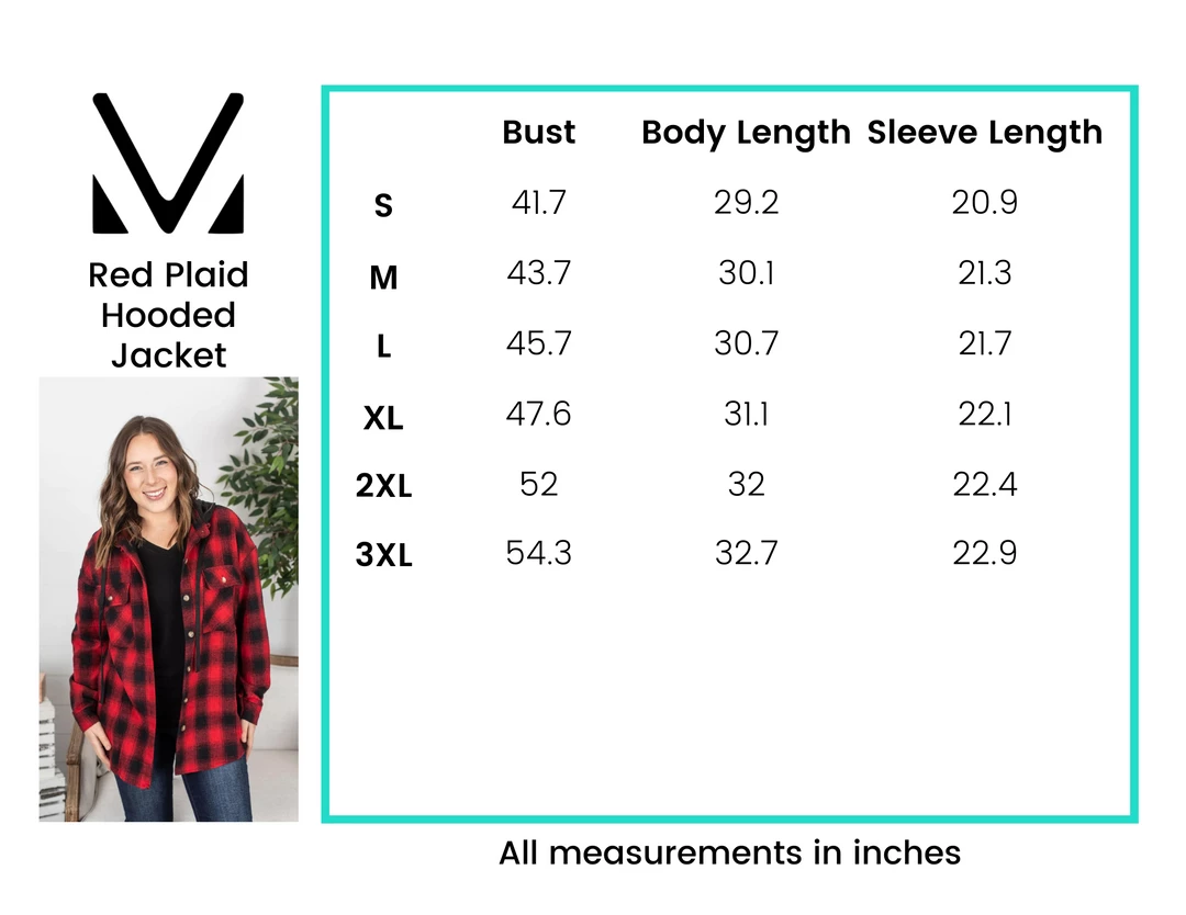 Budget ✨ Michelle Mae LONG SLEEVES Red Plaid Hooded Jacket 🔔 7 Michelle Mae LONG SLEEVES Red Plaid Hooded Jacket