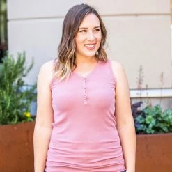 Michelle Mae Addison Henley Tank - Rose