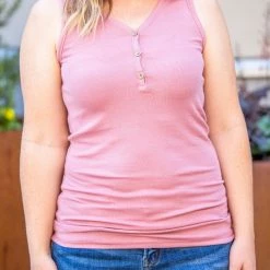 Michelle Mae Addison Henley Tank - Rose