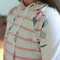 Rogue Society Apparel® Floral And Striped Pullover Hoodie