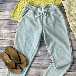 Michelle Mae Vintage Wash Joggers - Grey BOTTOMS