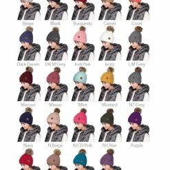 Little Bear Boutique Fleece Lined C.C Beanie With Pom ACCESSORIES