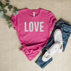 Little Bear Boutique Love Glitter Tee SHORT SLEEVES