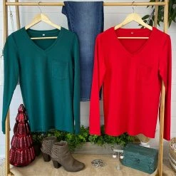 Michelle Mae LONG SLEEVES Hadley Long Sleeve - Red