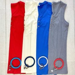 Michelle Mae Addison Henley Tank - Red