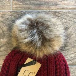 Little Bear Boutique Fleece Lined C.C Beanie With Pom ACCESSORIES