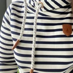 Little Bear Boutique Wanakome Artemis- Navy And Ivory Stripes LONG SLEEVES