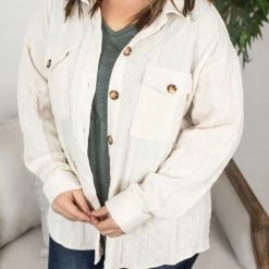 Michelle Mae Cable Knit Jacket - Ivory