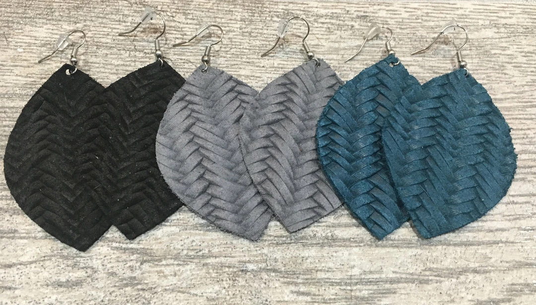 Budget ๐ Little Bear Boutique Braided Leather Earrings ACCESSORIES ๐ 1 Little Bear Boutique Braided Leather Earrings ACCESSORIES