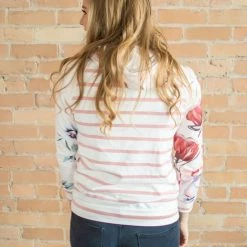 Rogue Society Apparel® Floral And Striped Pullover Hoodie