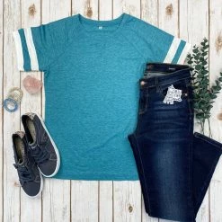 Best reviews of ๐ Michelle Mae Kylie Track Tee - Teal And White SHORT SLEEVES ๐ 14 Michelle Mae Kylie Track Tee - Teal And White SHORT SLEEVES