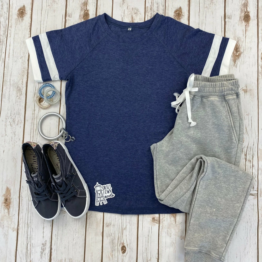 New ๐ Michelle Mae Kylie Track Tee - Navy And White SHORT SLEEVES ๐ 7 Michelle Mae Kylie Track Tee - Navy And White SHORT SLEEVES