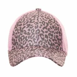 Little Bear Boutique C.C Leopard Glitter Ponytail Hat- Multiple Colors ACCESSORIES