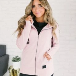 Ampersand Avenue Fullzip Hoodie- Pink