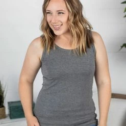 Michelle Mae Ava Tank- Dark Grey
