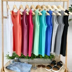 Michelle Mae SHORT SLEEVES Ava Tank- Light Grey