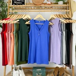 Michelle Mae Addison Henley Tank - Red