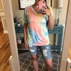 Rogue Society Apparel® In Your Dreams V-Neck Tee | Sunrise Tie Dye