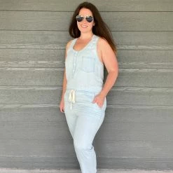 Little Bear Boutique BOTTOMS California Dreaming Chambray Jumpsuit