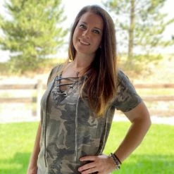 Little Bear Boutique SHORT SLEEVES No Hiding Camo Top