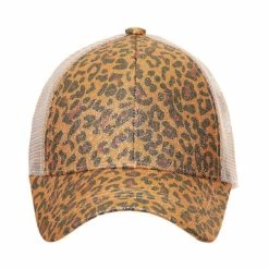 Little Bear Boutique C.C Leopard Glitter Ponytail Hat- Multiple Colors ACCESSORIES