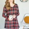 Rogue Society Apparel® Lounge Dress | Back And Red Plaid