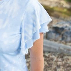 Rogue Society Apparel® Flutter Sleeve Dress | Blue Tie Dye BOTTOMS