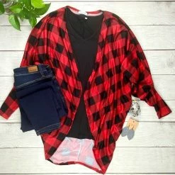 Michelle Mae Emma Cocoon Cardigan - Buffalo Plaid