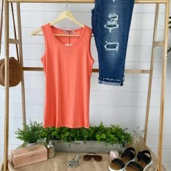 Michelle Mae Ava Tank- Coral