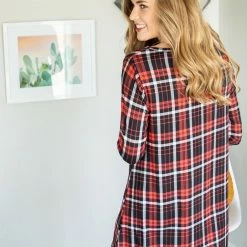 Rogue Society Apparel® Lounge Dress | Back And Red Plaid