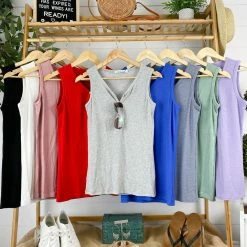 Michelle Mae Addison Henley Tank - Red