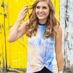 Rogue Society Apparel® SHORT SLEEVES Rocker Tank | Tie Dye At Dusk
