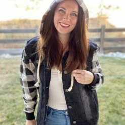 Little Bear Boutique Just Checking Jacket- Black And White