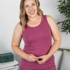 Michelle Mae Ava Tank- Mulberry SHORT SLEEVES