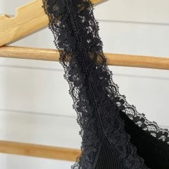 Michelle Mae SHORT SLEEVES Lexi Lace Tank - Black