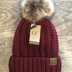 Little Bear Boutique Fleece Lined C.C Beanie With Pom ACCESSORIES