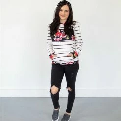 Little Bear Boutique Blossoming Crew Neck LONG SLEEVES